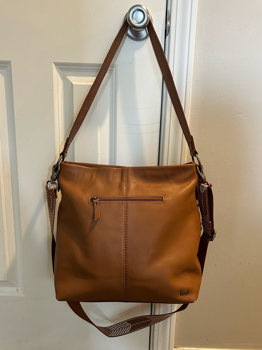 The Sak Leather Ashland Crossbody Shoulder Bag Cognac With Free Flower Charm - Picture 7 of 16